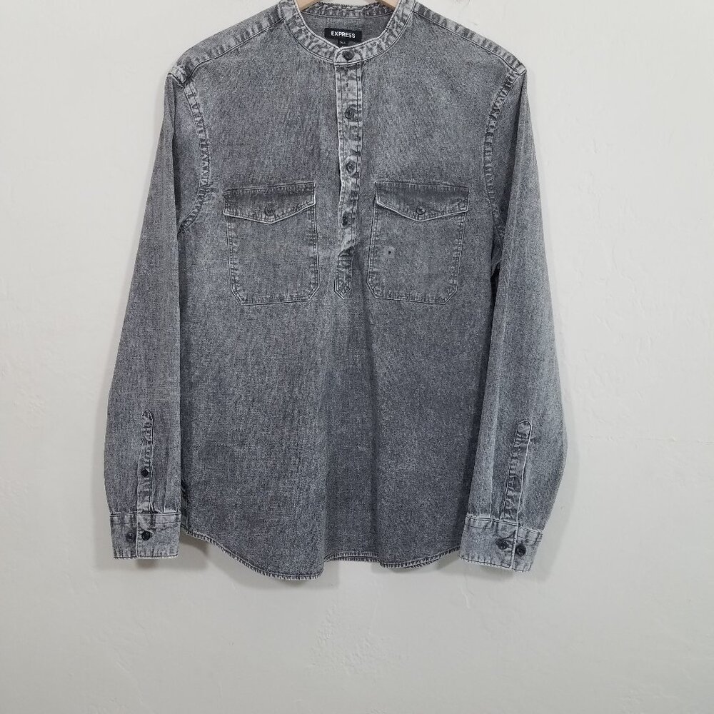 NWOT Express Denim Long Sleeve Shirt Size M